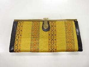 アンティーク　縞に抽象模様織出し財布